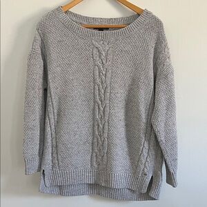 Tommy Hilfiger Light Gray Cable Knit Sweater